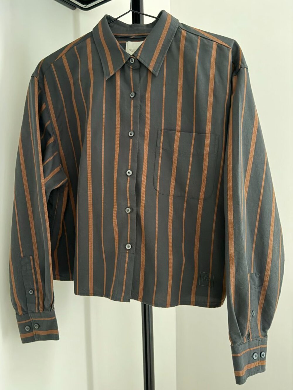 NWOT Uniqlo + J.W. Anderson Striped Oxford Boxy Shirt, Size Large